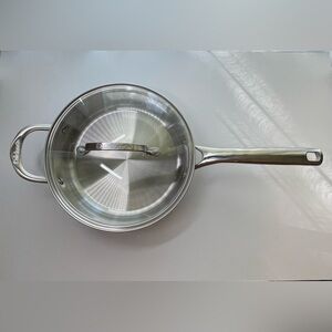 Cuisinart 3 Quart Stainless Steel Sauté Pan with Glass Lid Induction Ready 10”